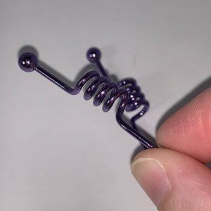 14 Gauge Purple Industrial Bar with Large Coil